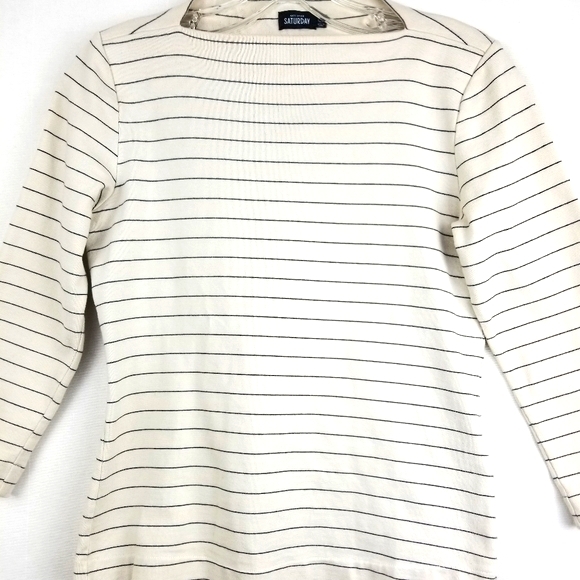 Kate Spade Saturday Ivory Striped Cotton Top Sz S - Picture 2 of 11